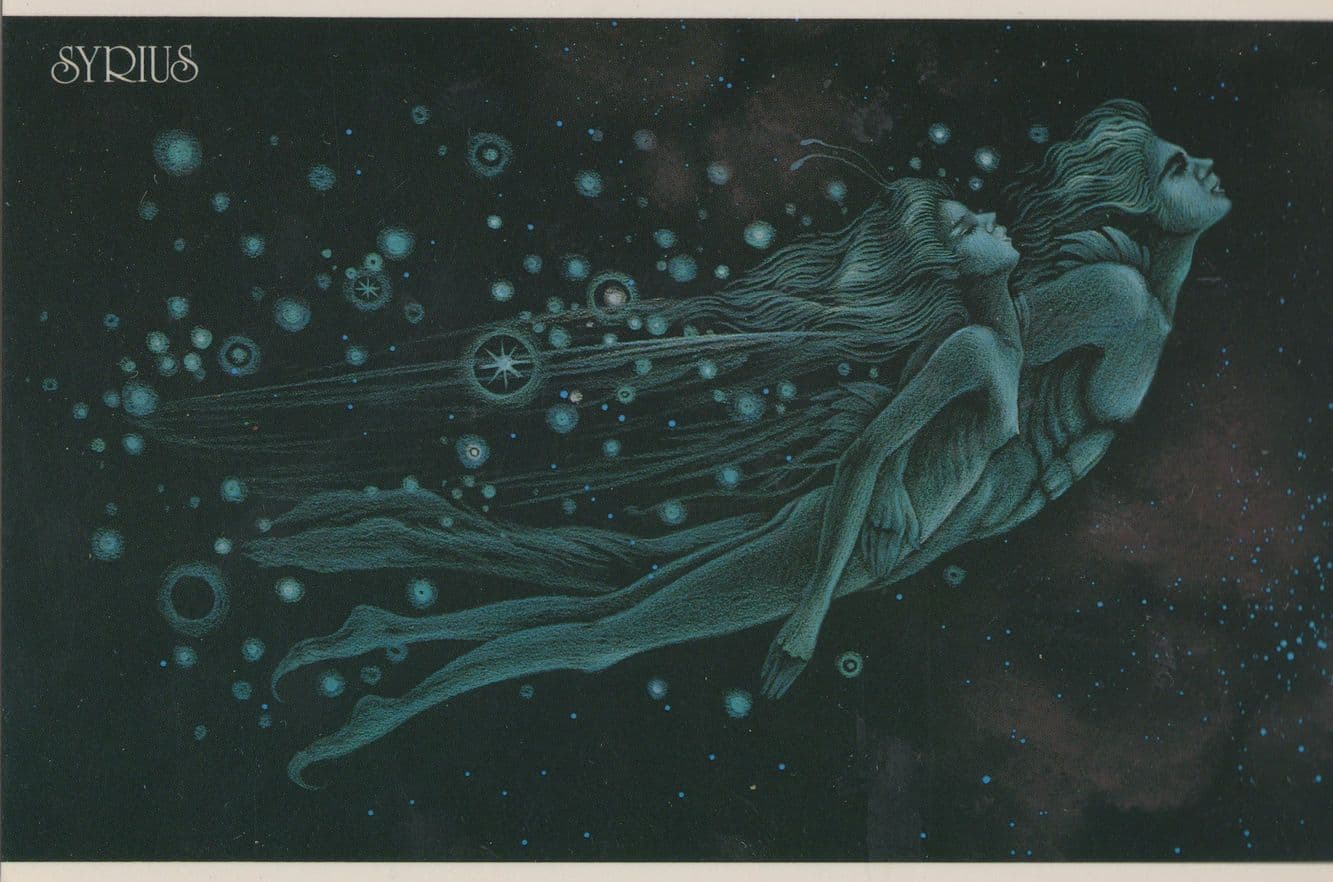 Japanese LGBT Angel Sexy Fairy Fairies Flying Glamour Painting Postcard