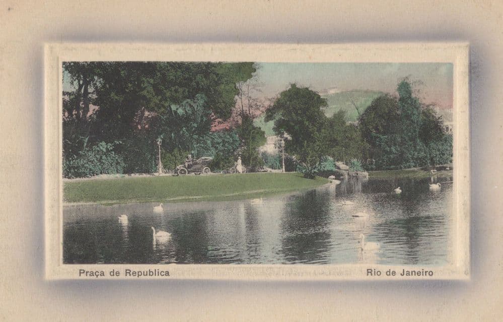 Jardim da Praca Repulica Rio de Janiero Old Brasil Postcard