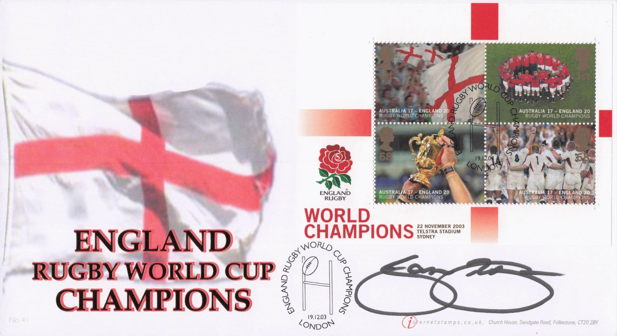 Jason Robinson Rugby World Cup Hand Signed FDC