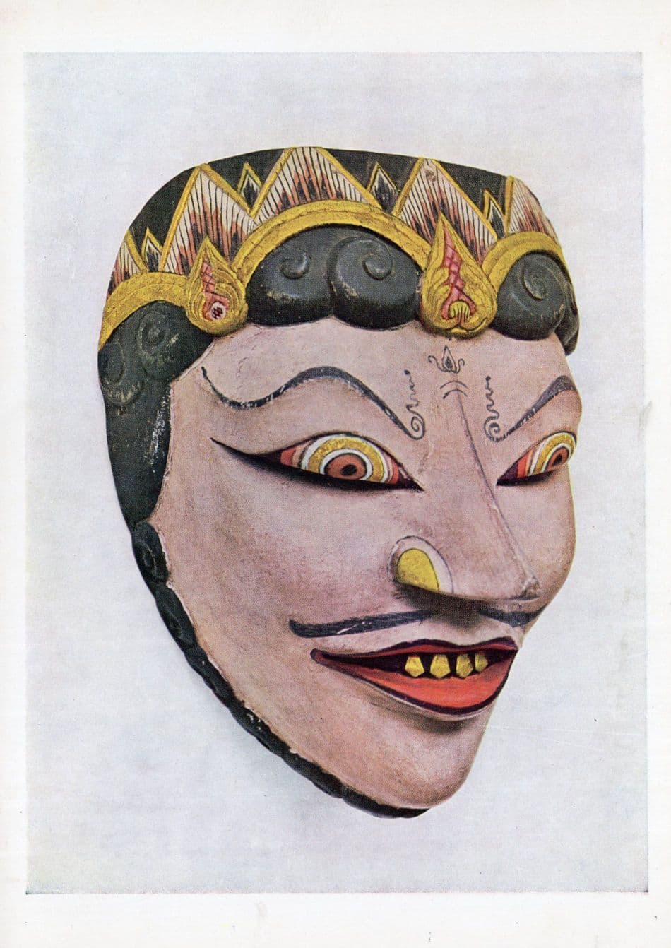 Java Antique Wooden Mask For Topeng Drama Theatre Plays Postcard