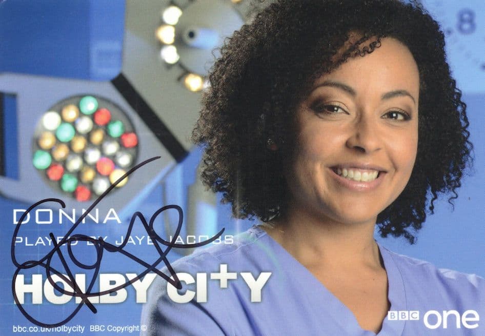 Jaye Jacobs as Donna Holby City RARE BBC Hand Signed Cast Card Photo