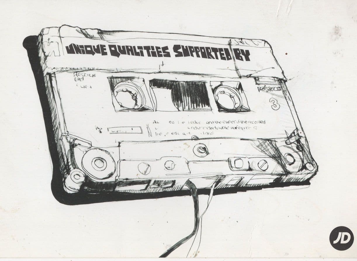JD Sports Old Cassette Tape Chewed Up Advertising Postcard