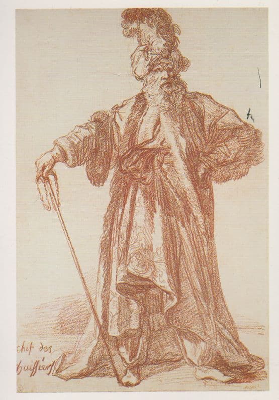 Jean Ango Le Chef De Huissiers Red Chalk French Painting Postcard