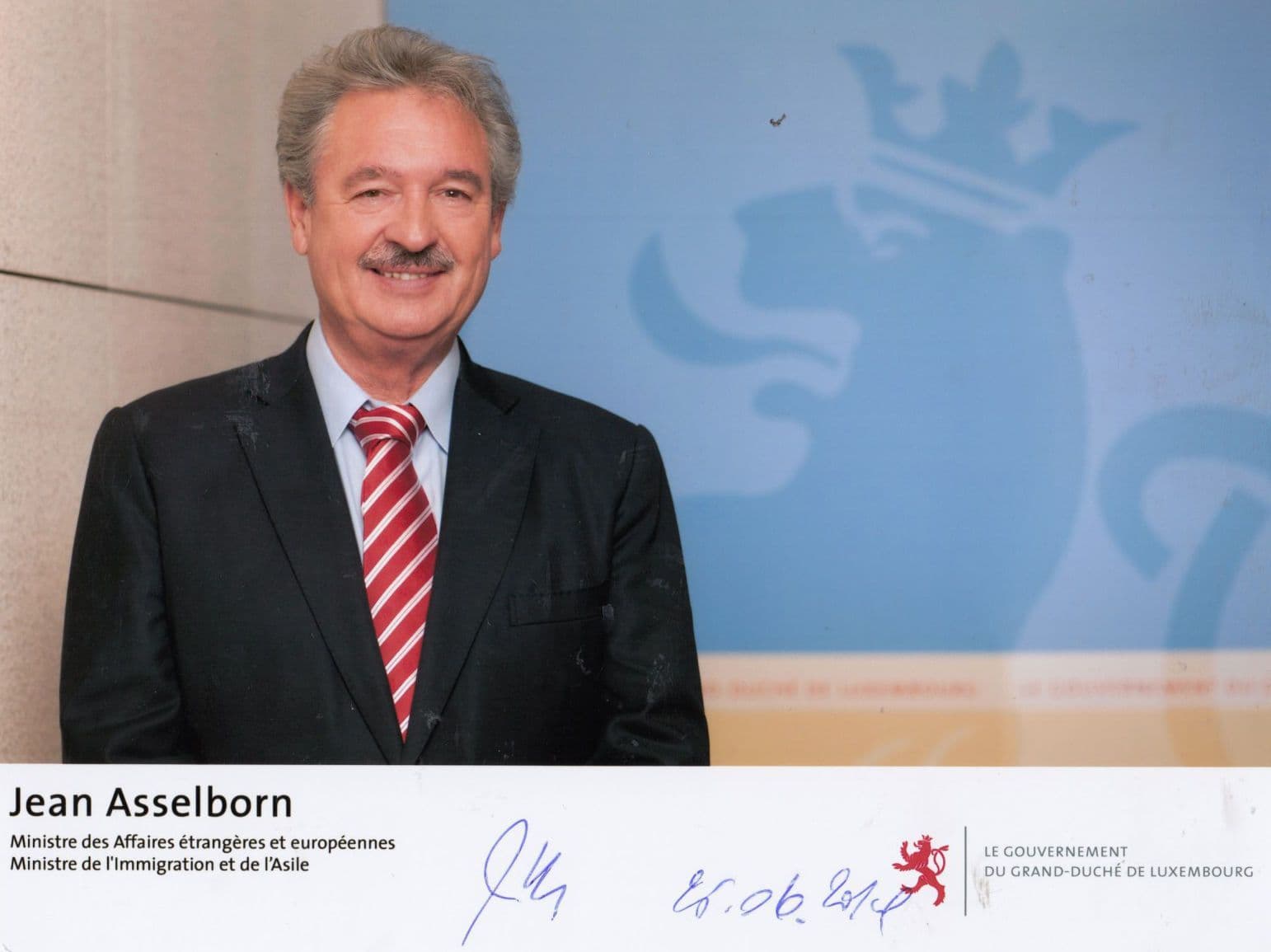 Jean Asselborn MP Luxembourg Minister For Foreign Affairs Hand Signed Photo
