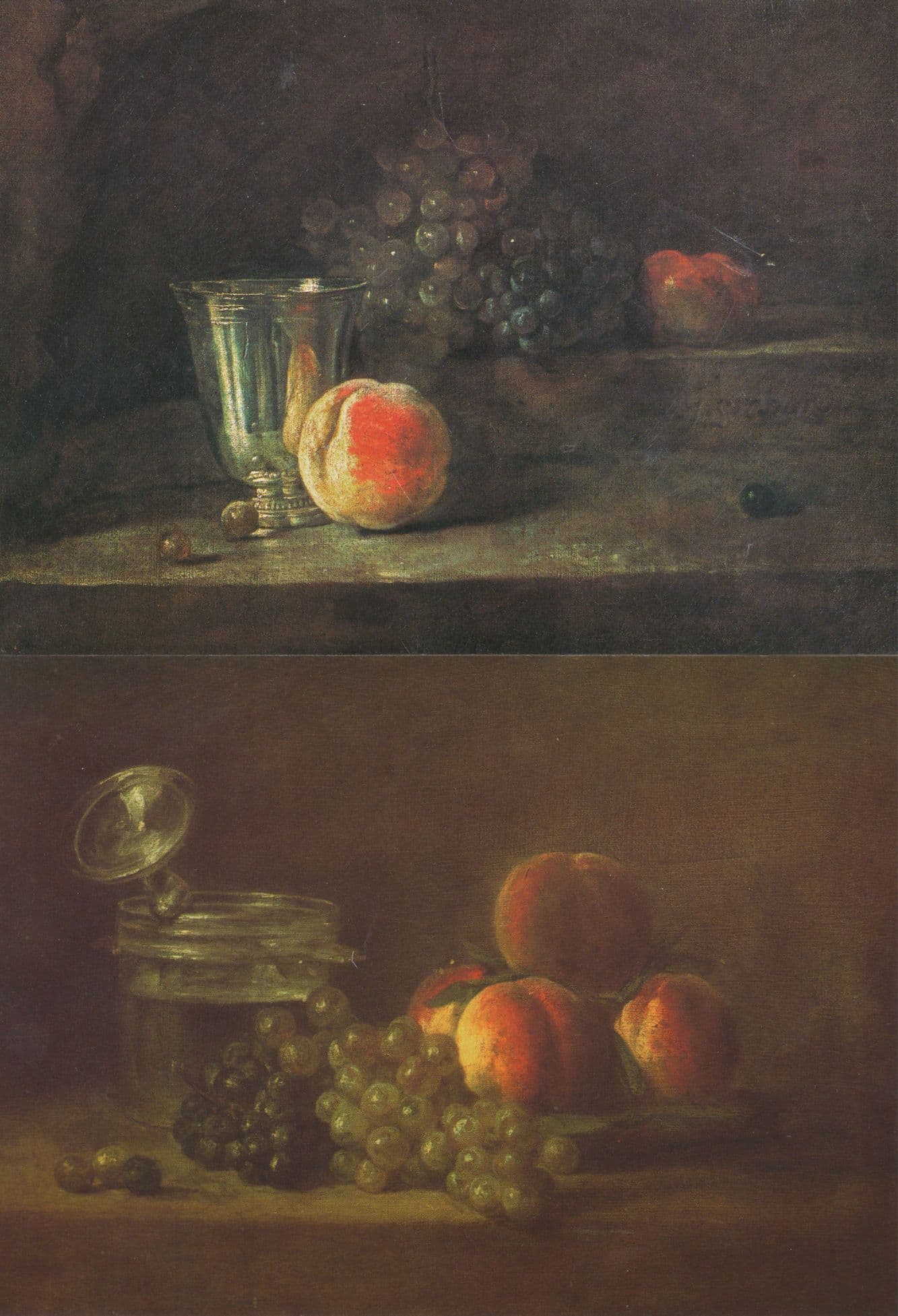 Jean Baptiste Chardin Basket Of Peaches Silver Goblet 2x Painting Postcard s