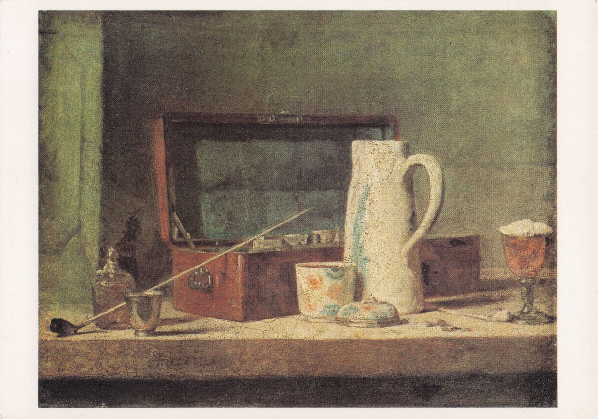 Jean Baptiste Chardin The Smokers Kit Painting Postcard