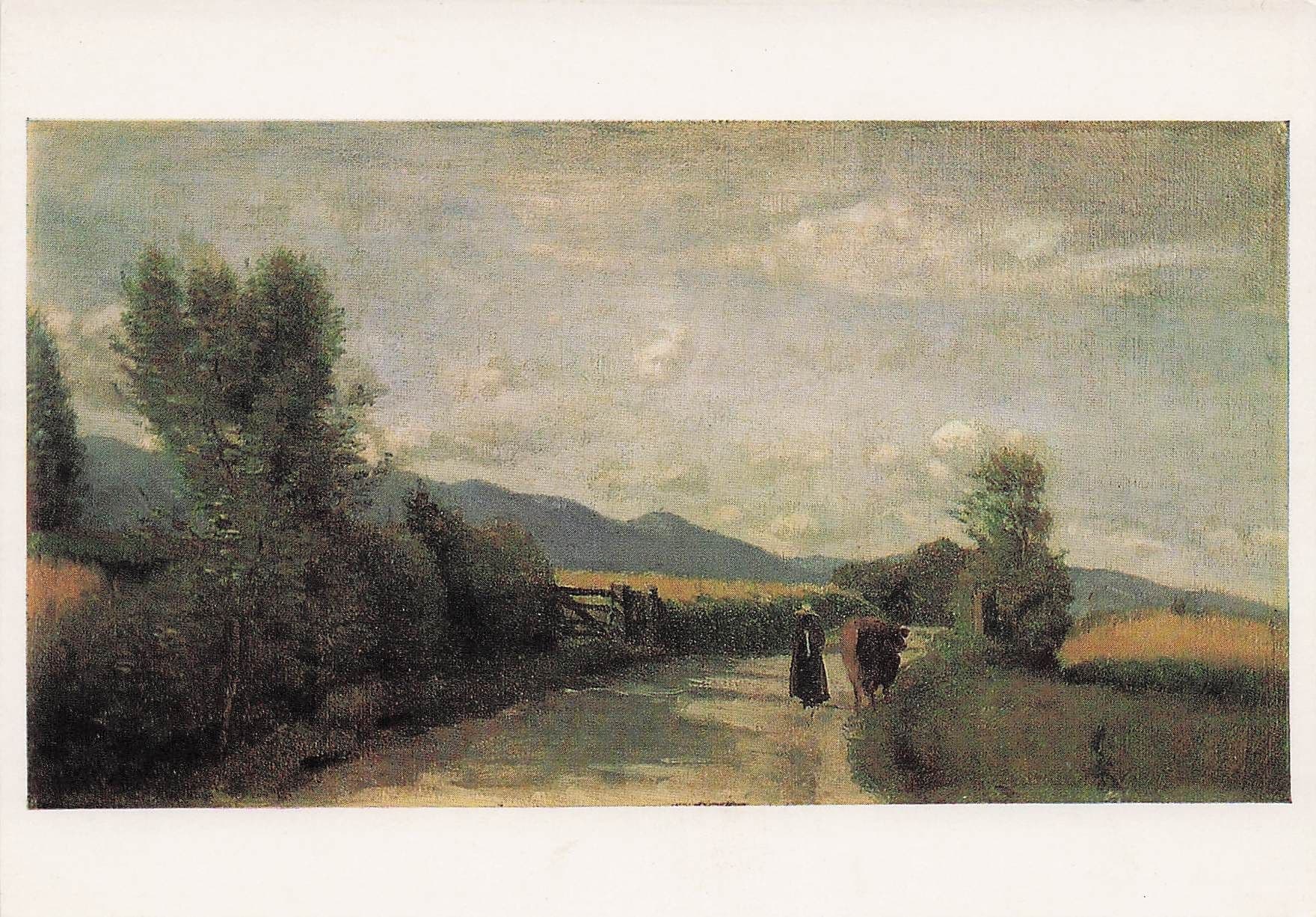 Jean Baptiste Corot Morning National Gallery Painting Postcard