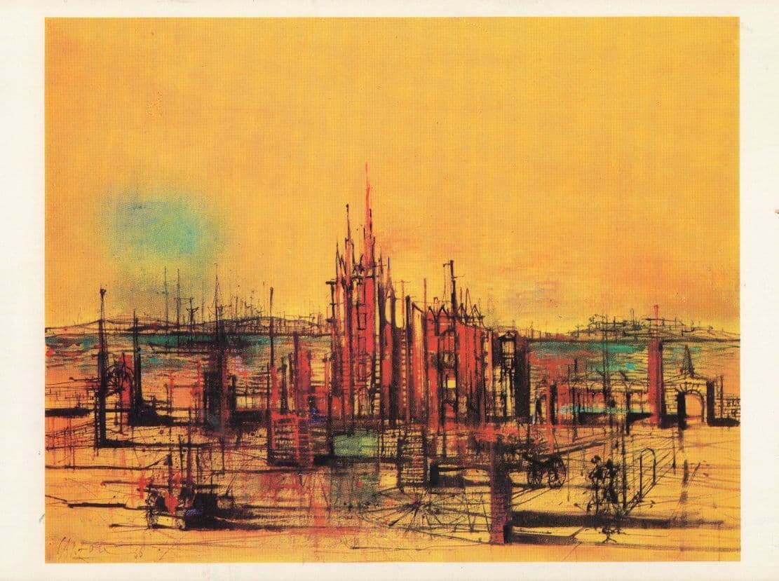 Jean Carzou The Forlorn Roadstead 1966 Painting Postcard