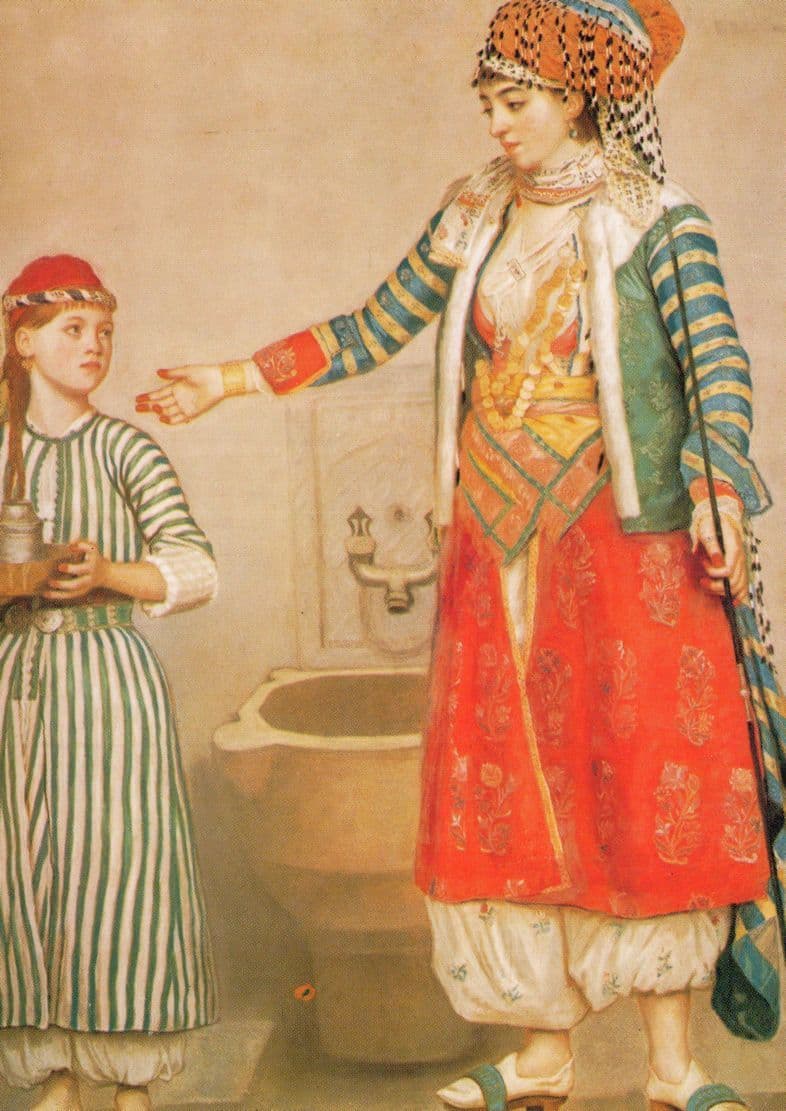 Jean Etienne Liotard A Turkish Woman & Her Slave Painting Postcard