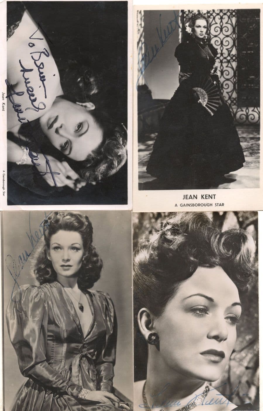 Jean Kent 4x Original Old Hand & Pre Printed Rare Signed Photo s