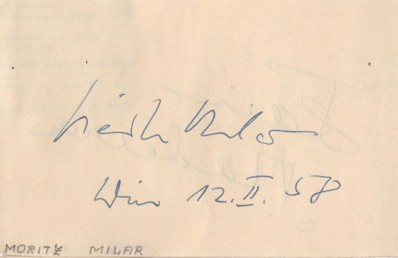 Jean Madeira Moritz Milar German Opera Hand Signed Autograph Card