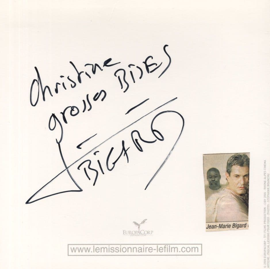 Jean Marie Bigard Le Missionaire Hand Signed Photo Sleeve