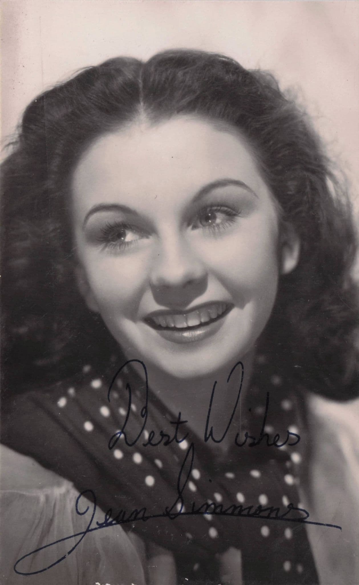 Jean Simmons Historic Film Actress Printed Vintage Signed Photo