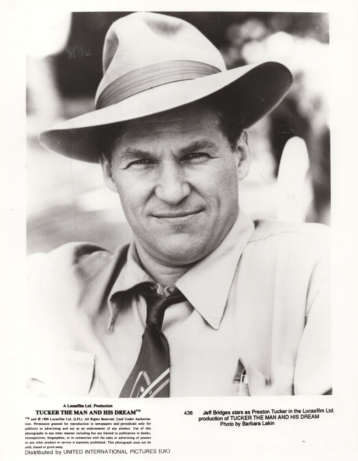 Jeff Bridges Tucker The Man & His Dream 10x8 Monochrome Press Photo