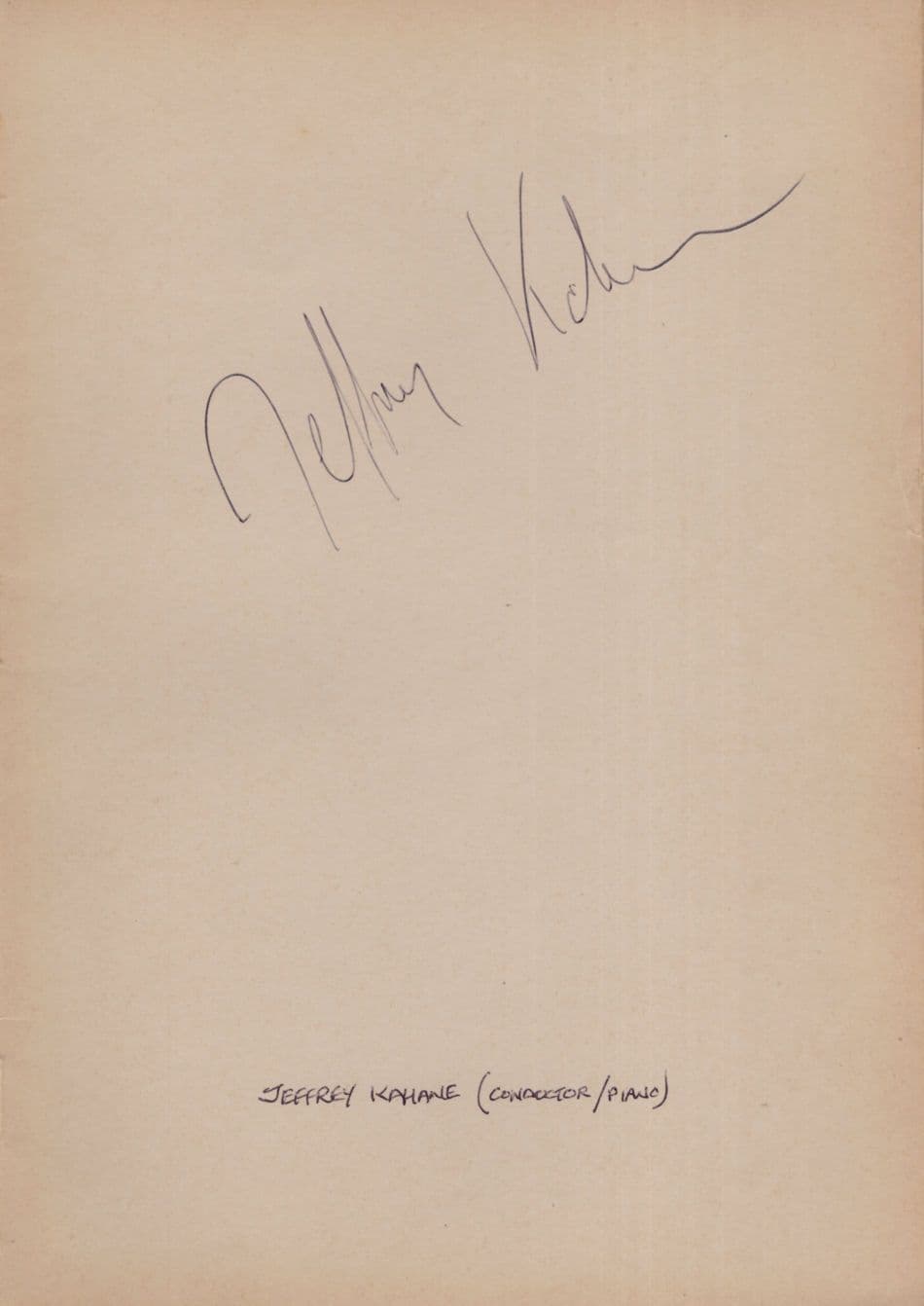 Jeffrey Kahane Piano Conductor Hand Signed Autograph
