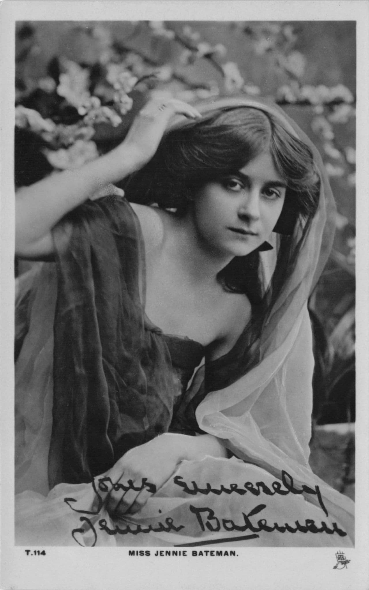 Jennie Bateman Edwardian Actress Antique Theatre Hand Signed Photo