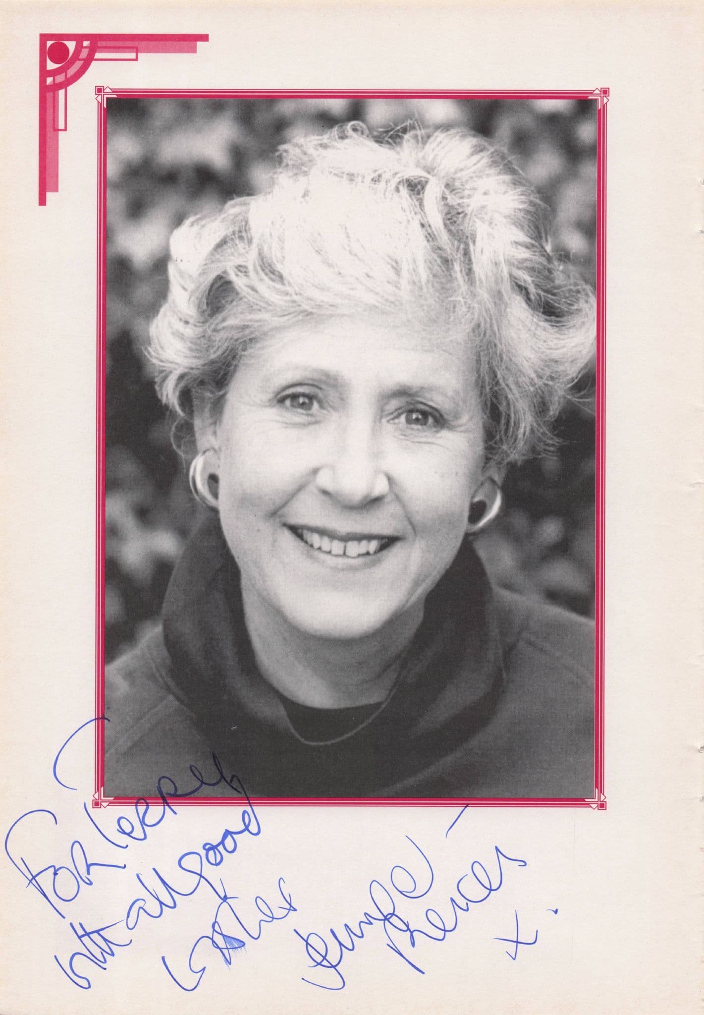 Jennifer Piercey The Two Of Us Hand Signed Theatre Page