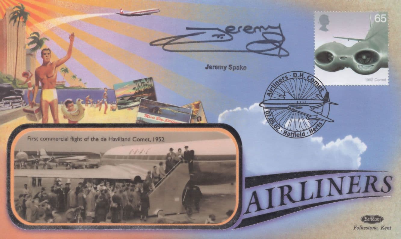 Jeremy Spake of Airport 1952 De Havilland Comet Hand Signed FDC