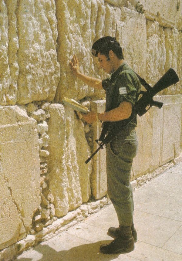 Jerusalem Army Soldier With Prayer Book Praying Postcard