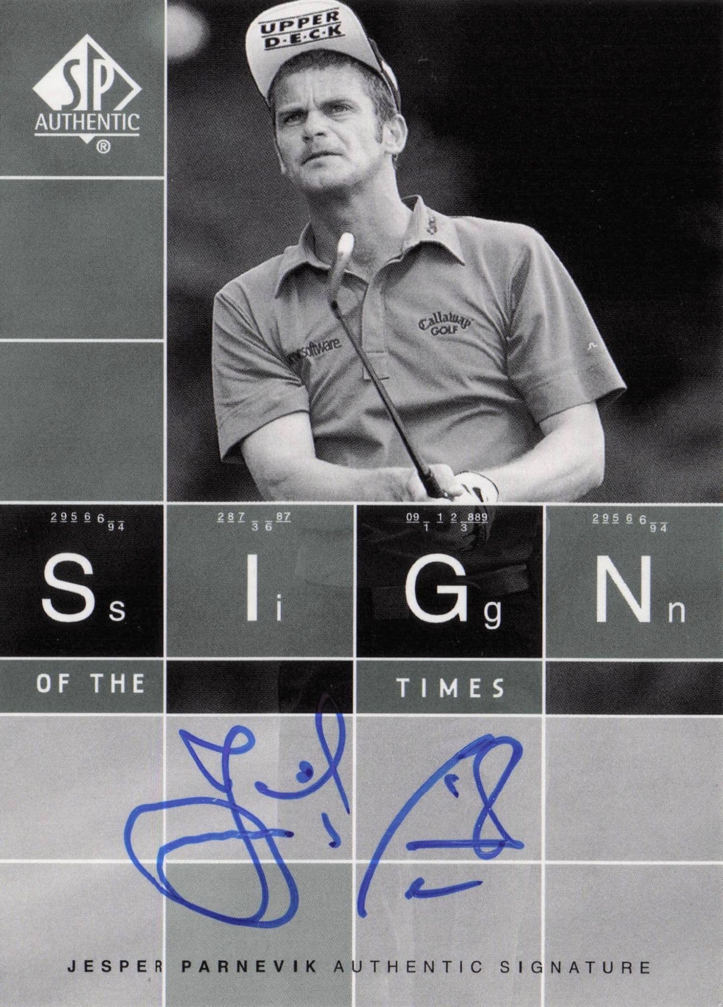 Jesper Parnevik Sign Of The Times Hand Signed 2002 SP Golf Autograph Card
