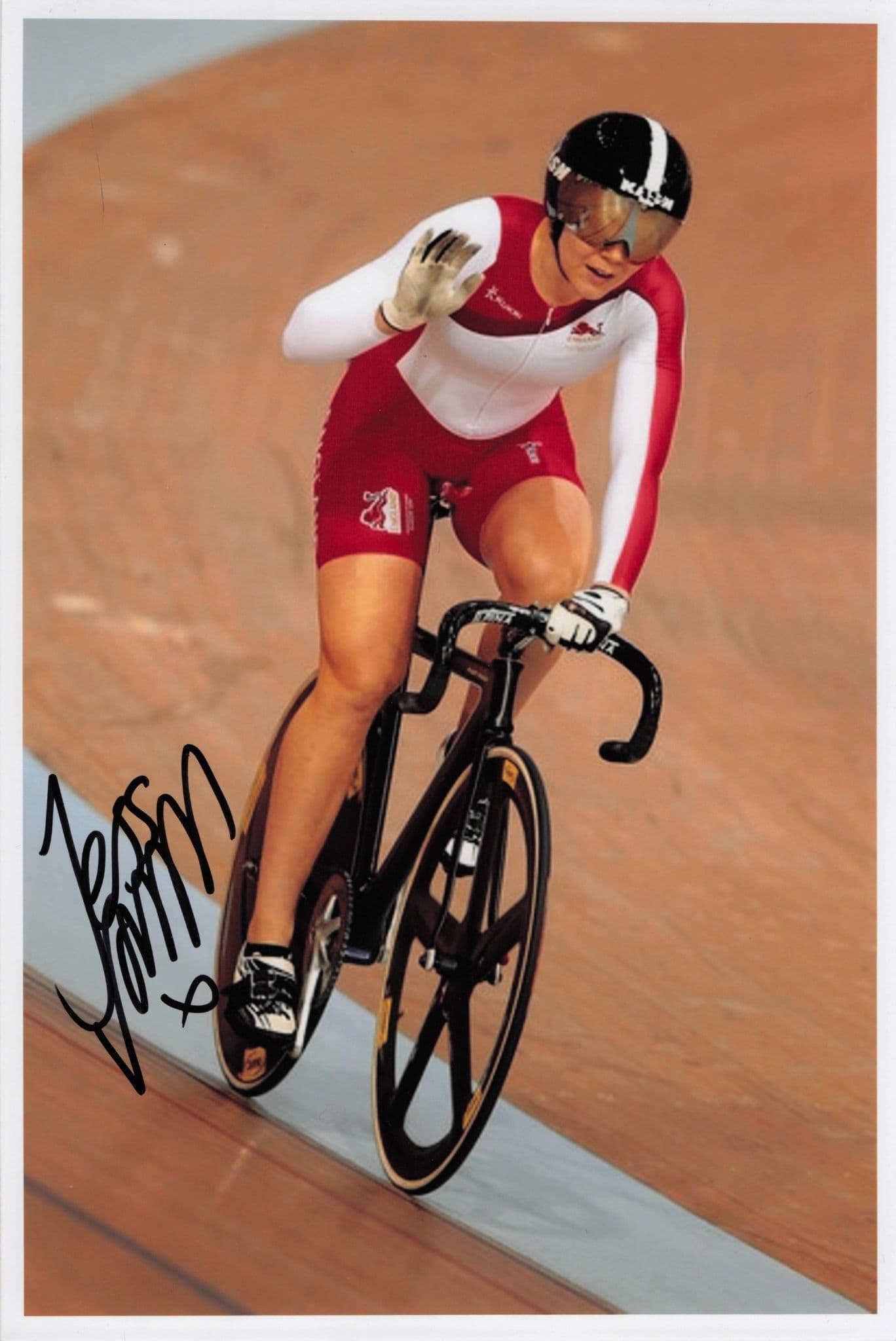 Jessica Varnish GB Cyclist 2014 Commonwealth Games 12x8 Hand Signed Photo