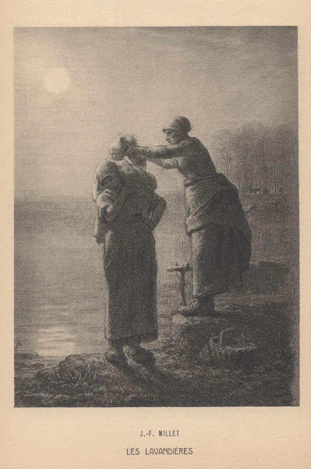 JF Millet Les Lavandieres Old French Painting Postcard