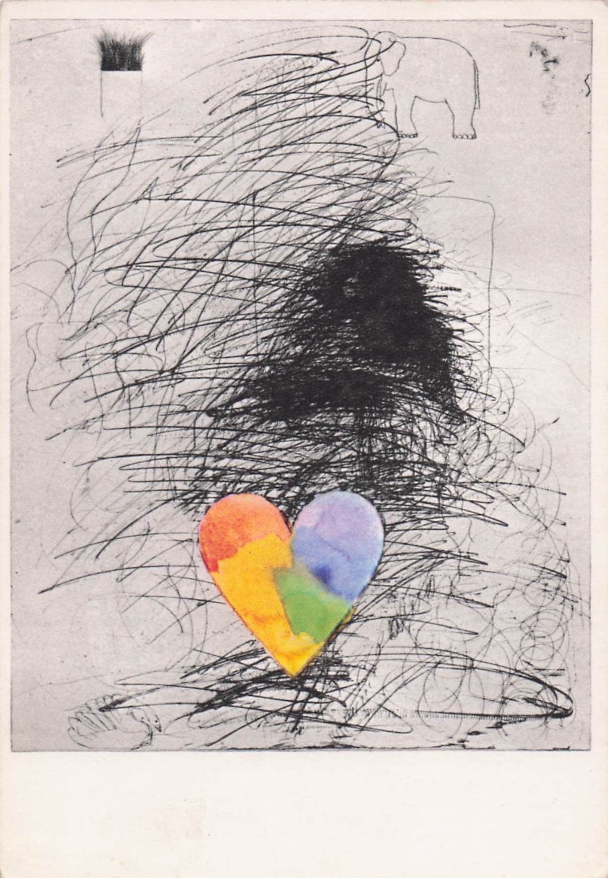 Jim Dine Girl & Her Dog Painting Postcard