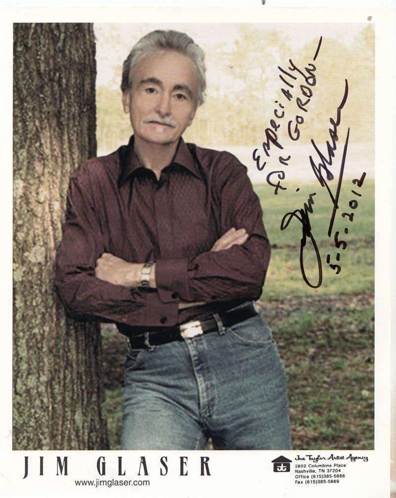 Jim Glaser Tompall Marty Robbins Fame Country & Western Hand Signed Photo