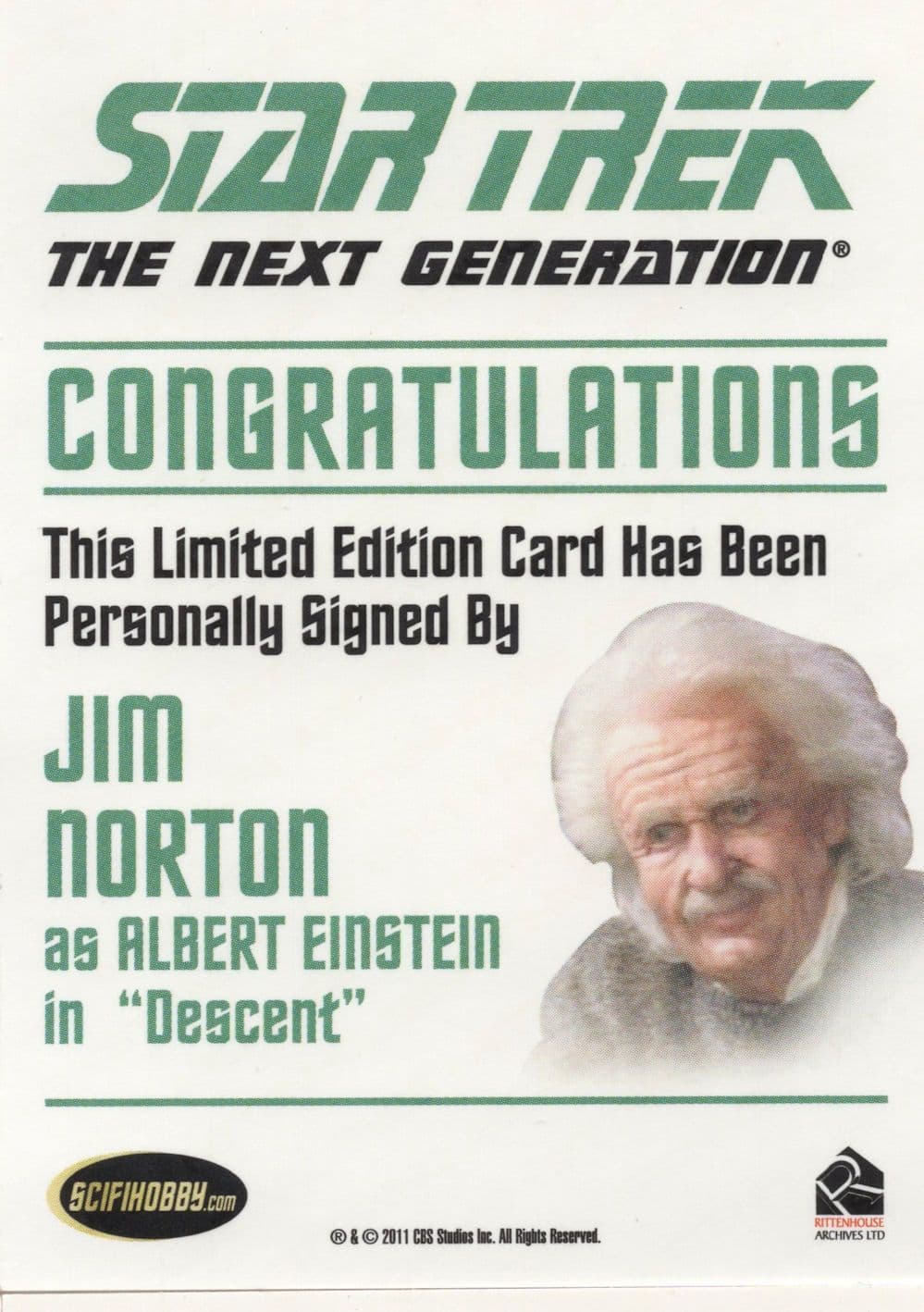 Jim Norton Star Trek Hand Signed Autograph Photo Card