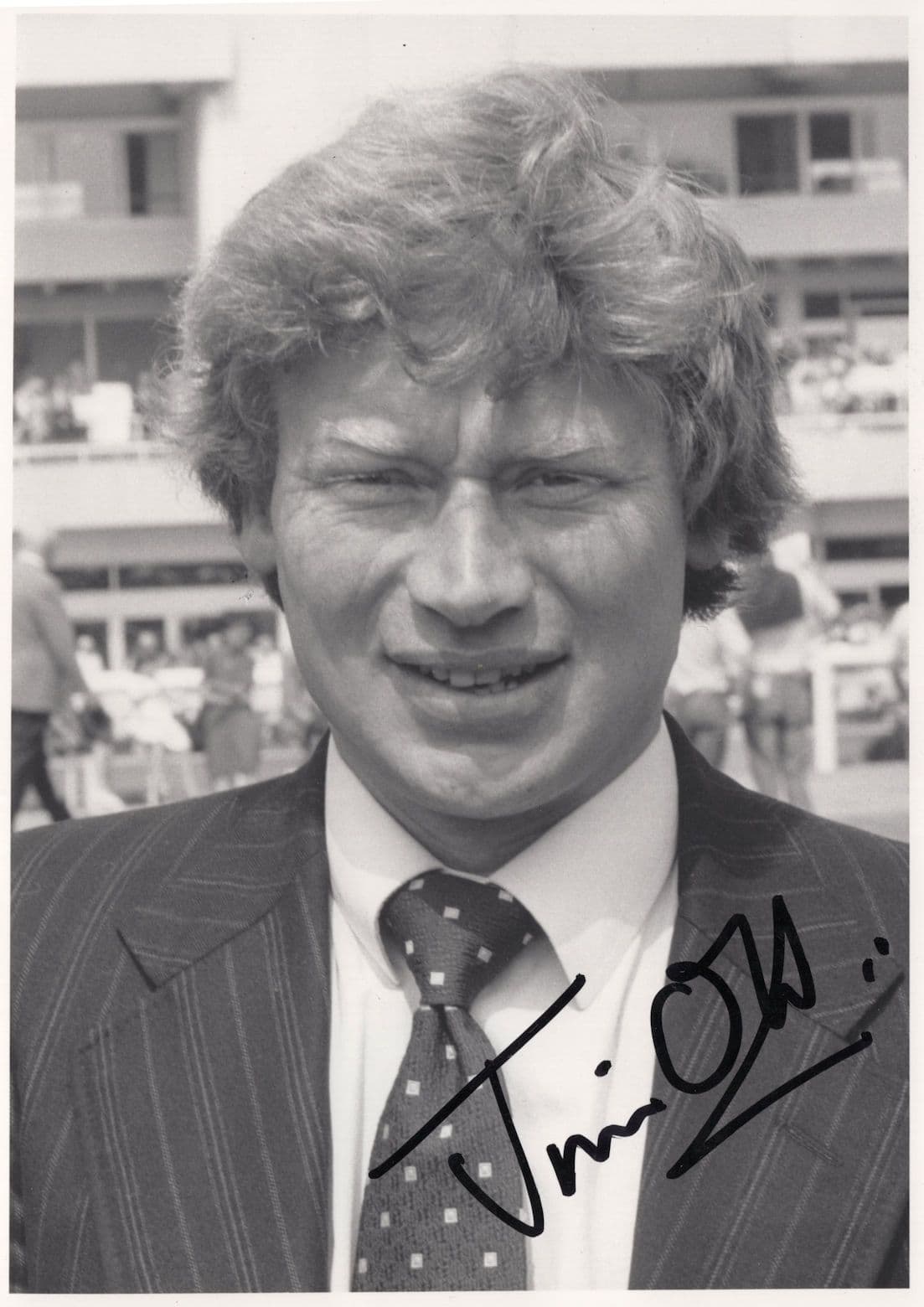 Jim Old Wiltshire Horse Race Racing Trainer Large Hand Signed Photo