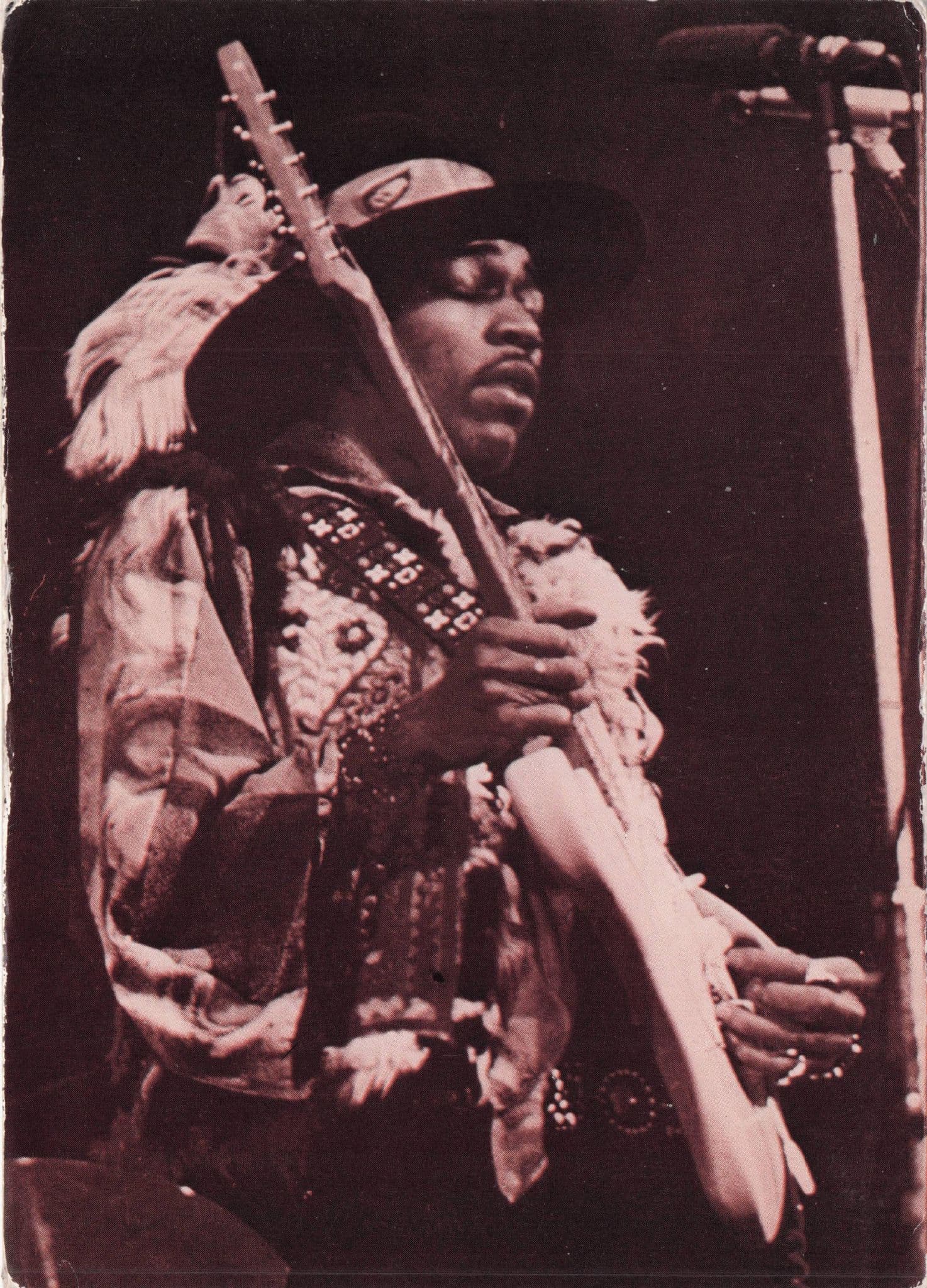Jimi Hendrix Vintage Rare 1970s Postcard