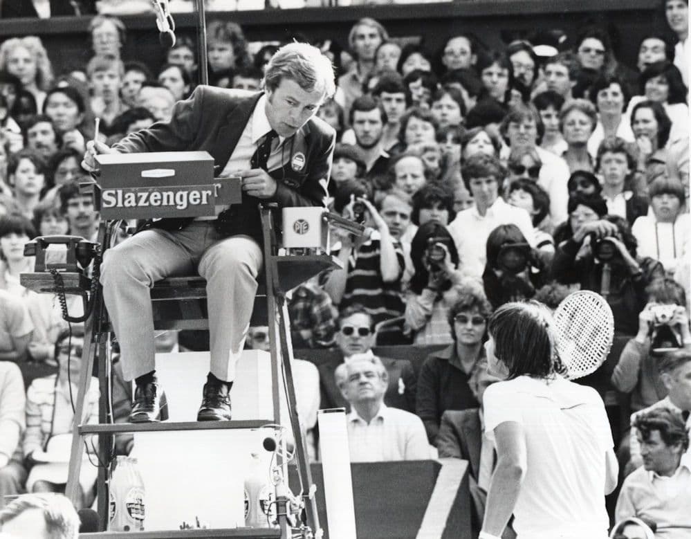 Jimmy Connors Argument Umpire Wimbledon Tennis Large Press Photo