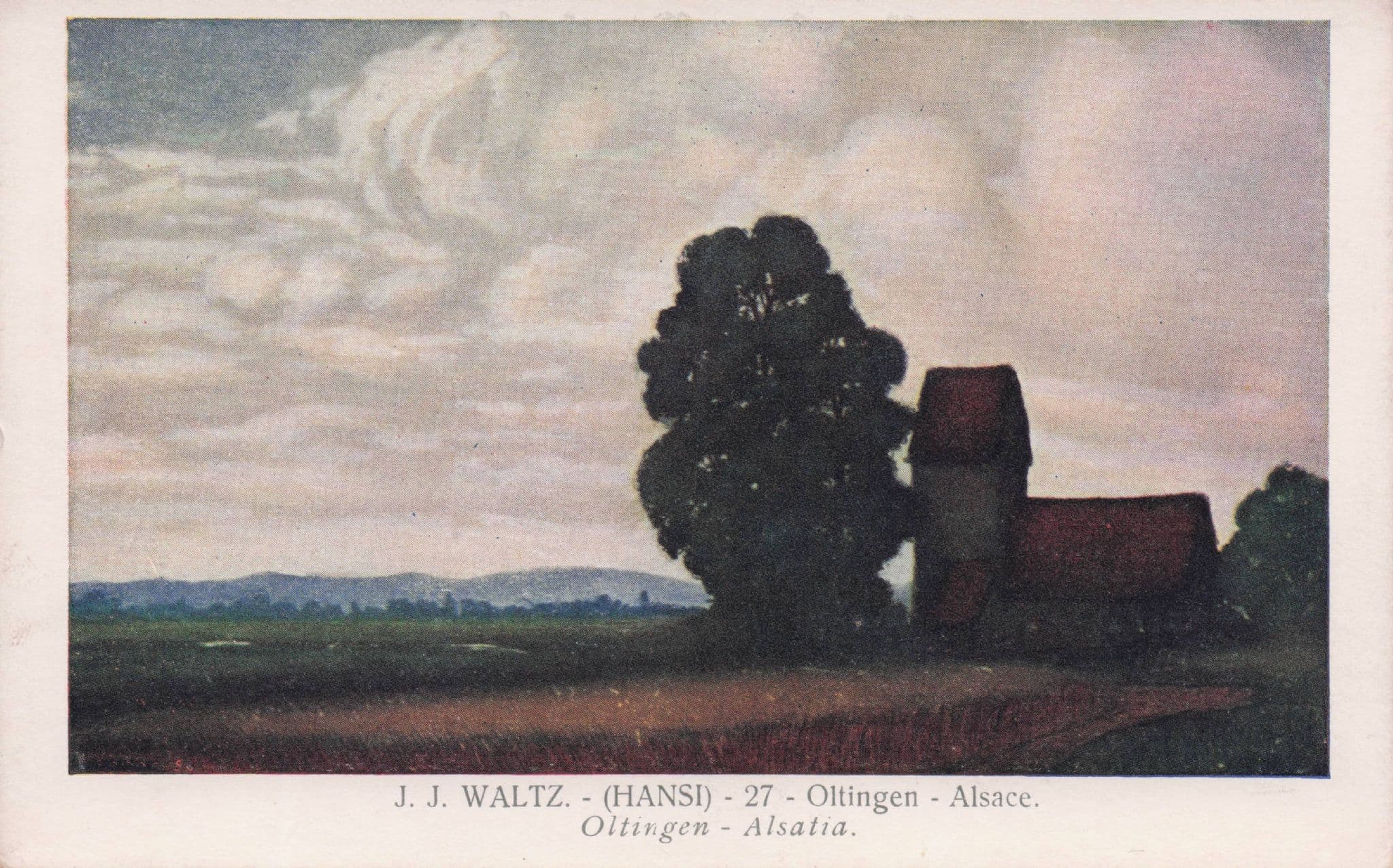 JJ Waltz Hansi Ollingen Alsace Old Painting Postcard