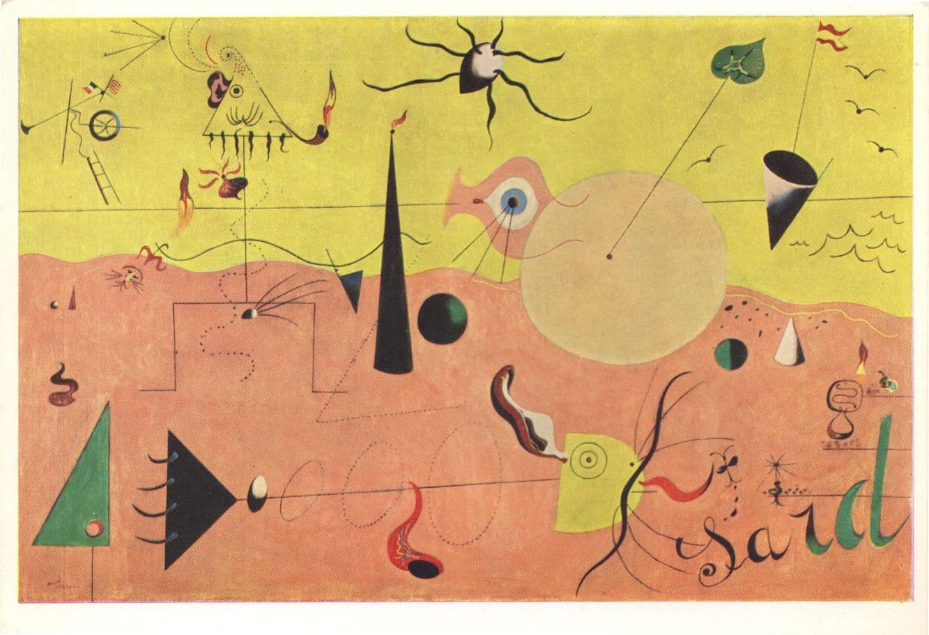 Joan Miro Catalan Landscape The Hunter Painting Postcard