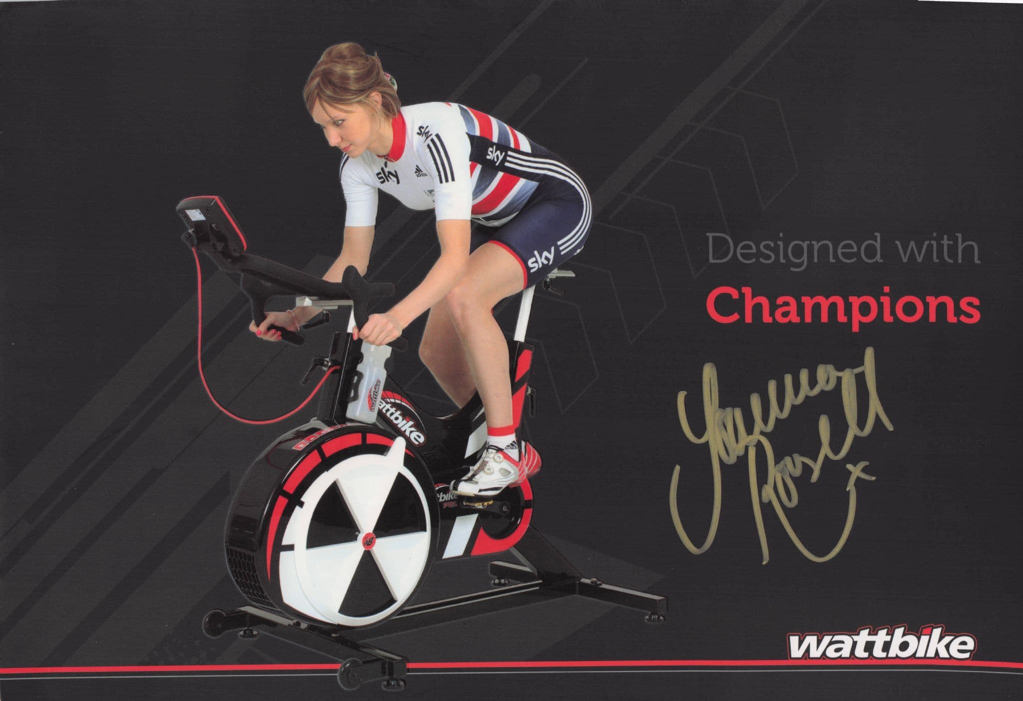 Joanna Rowsell GB Cyclist Wattbike Cycles 12x8 Hand Signed Photo