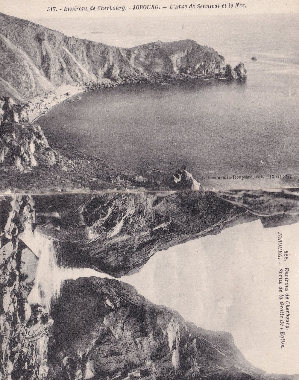 Jobourg Nez Church Cave Sortie 2x French Old Postcard s