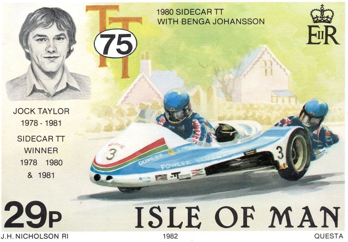 Jock Taylor Isle Of Man Motorbike TT Racing Races Postcard