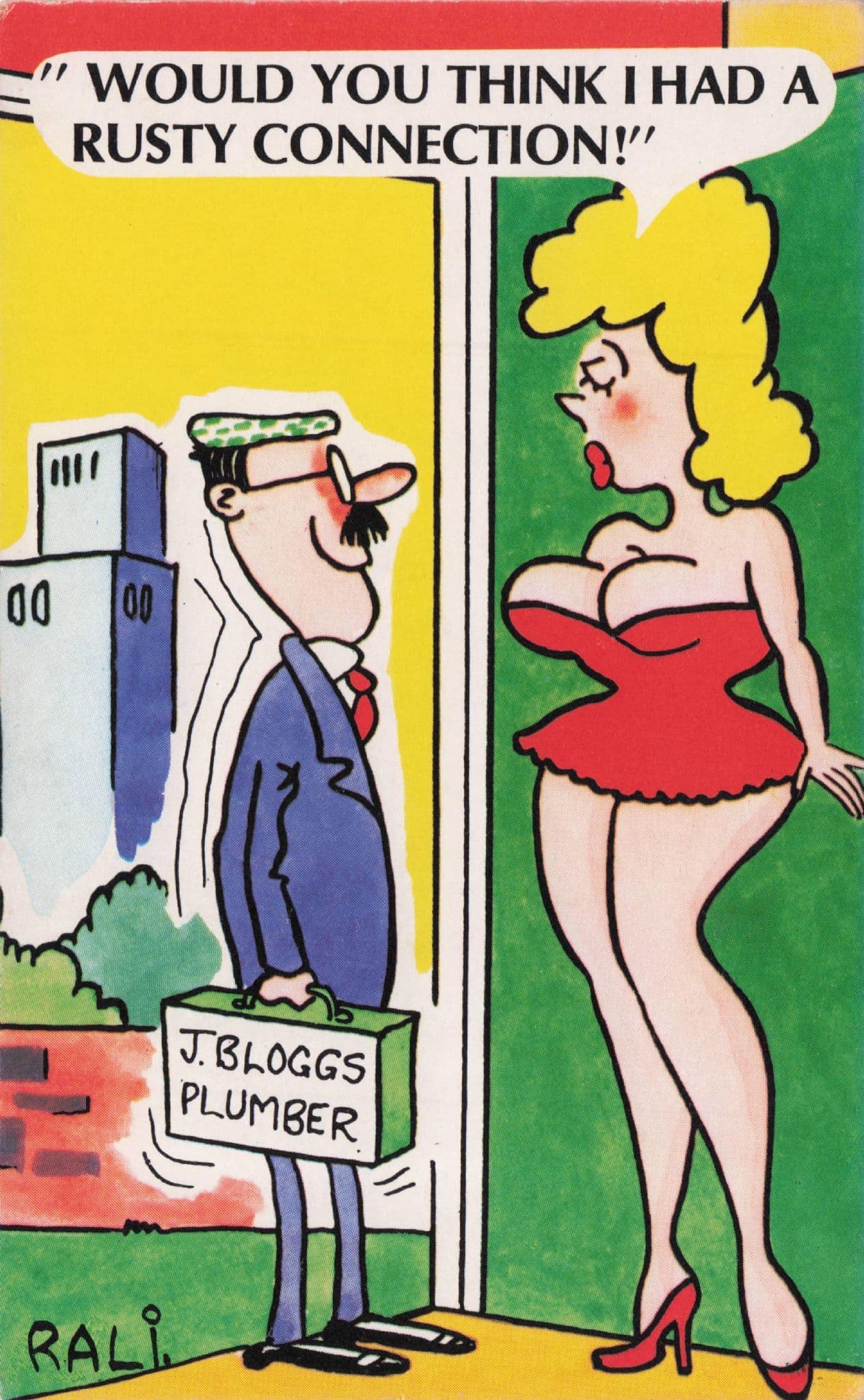Joe Bloggs Plumber Rusty Repair Sexy Lady Vintage Comic Postcard