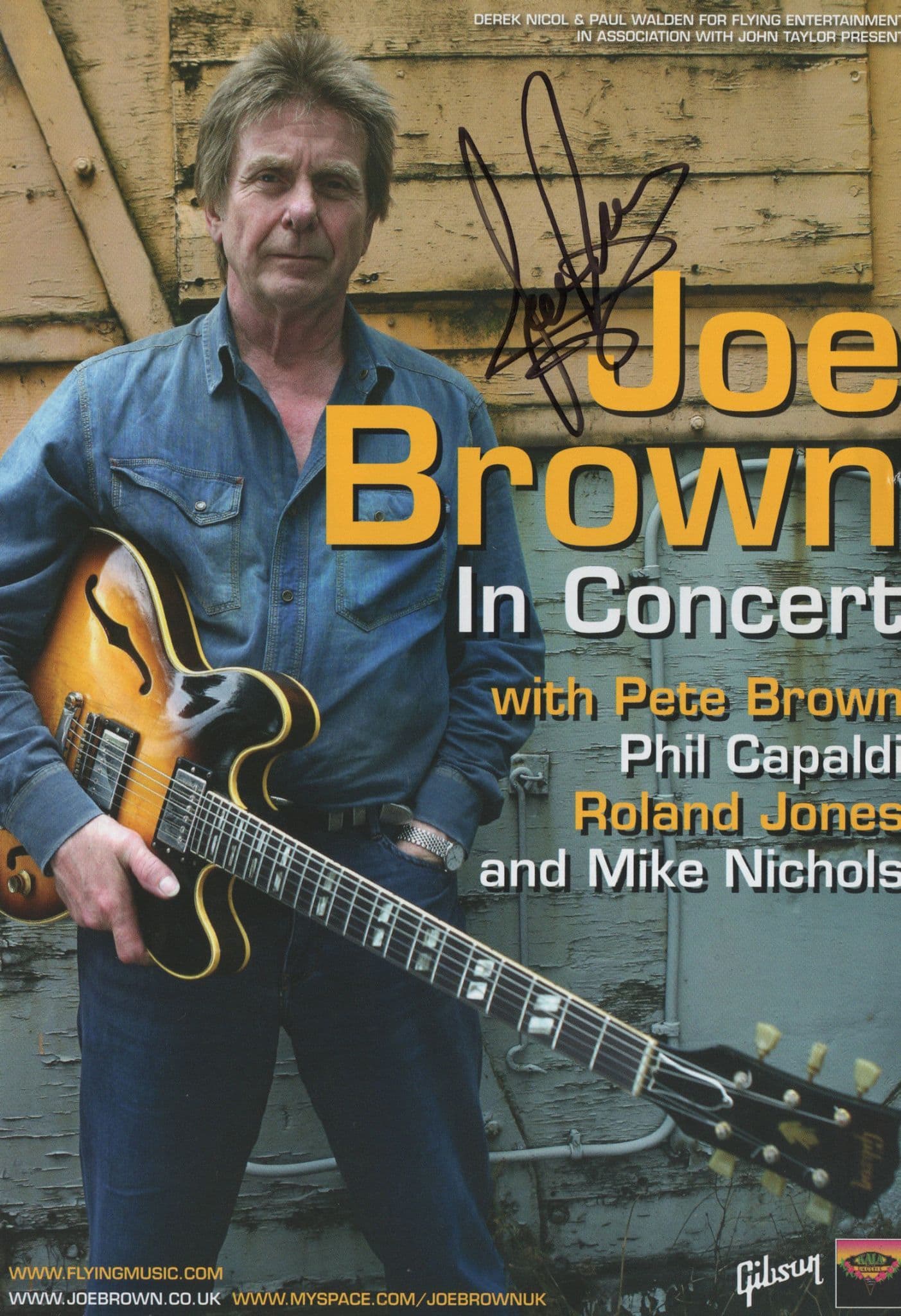 Joe Brown Live Concert Hand Signed Flyer