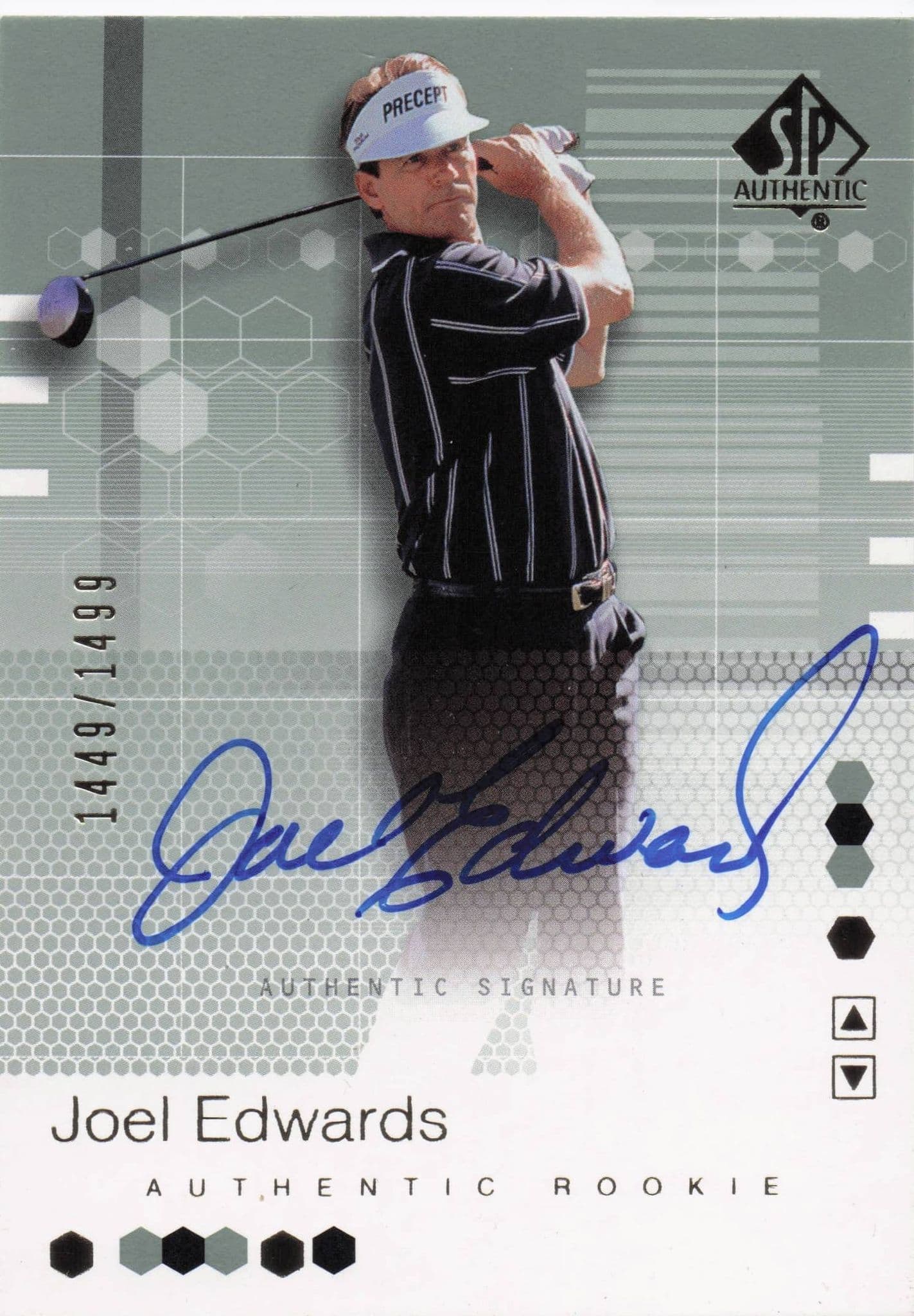 Joel Edwards Authentic Rookie 2002 Golf SP Hand Signed Autograph Card