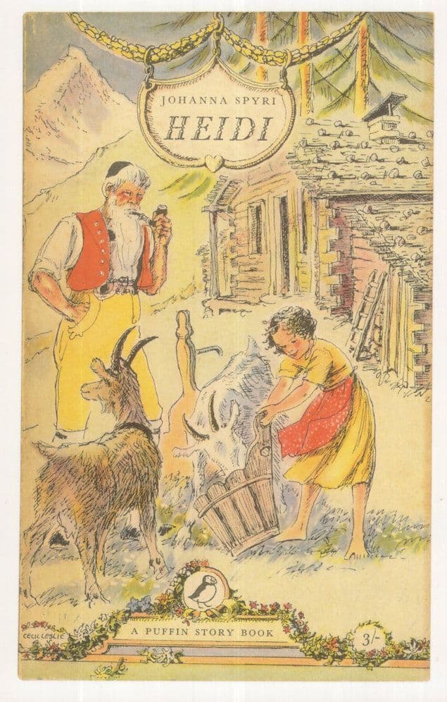 Johanna Spyri Heidi 1956 Puffin Story Book Postcard