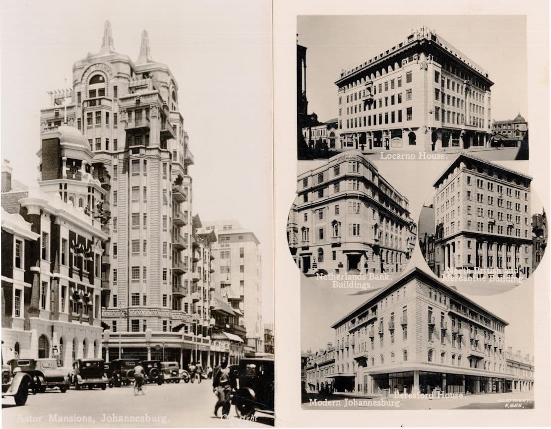 Johannesburg Astor Mansions South Africa 2x RPC Postcard