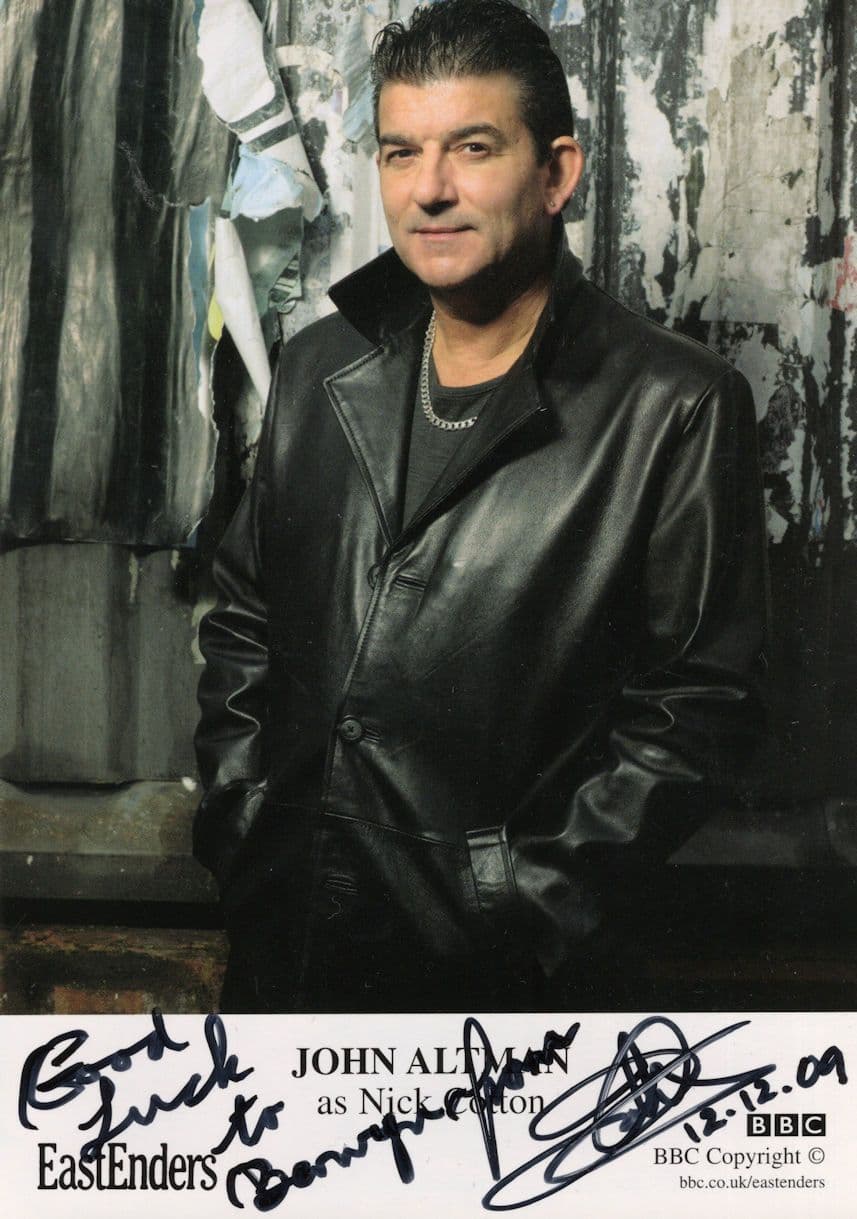 John Altman as Nasty Nick Cotton BBC Eastenders Hand Signed Cast Card Photo