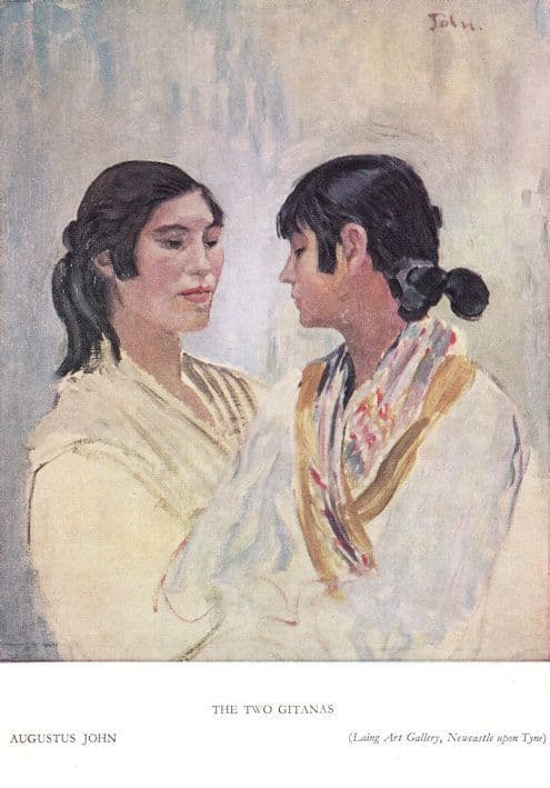 John Augustus The Two Gitanas Laing Gallery Painting Postcard