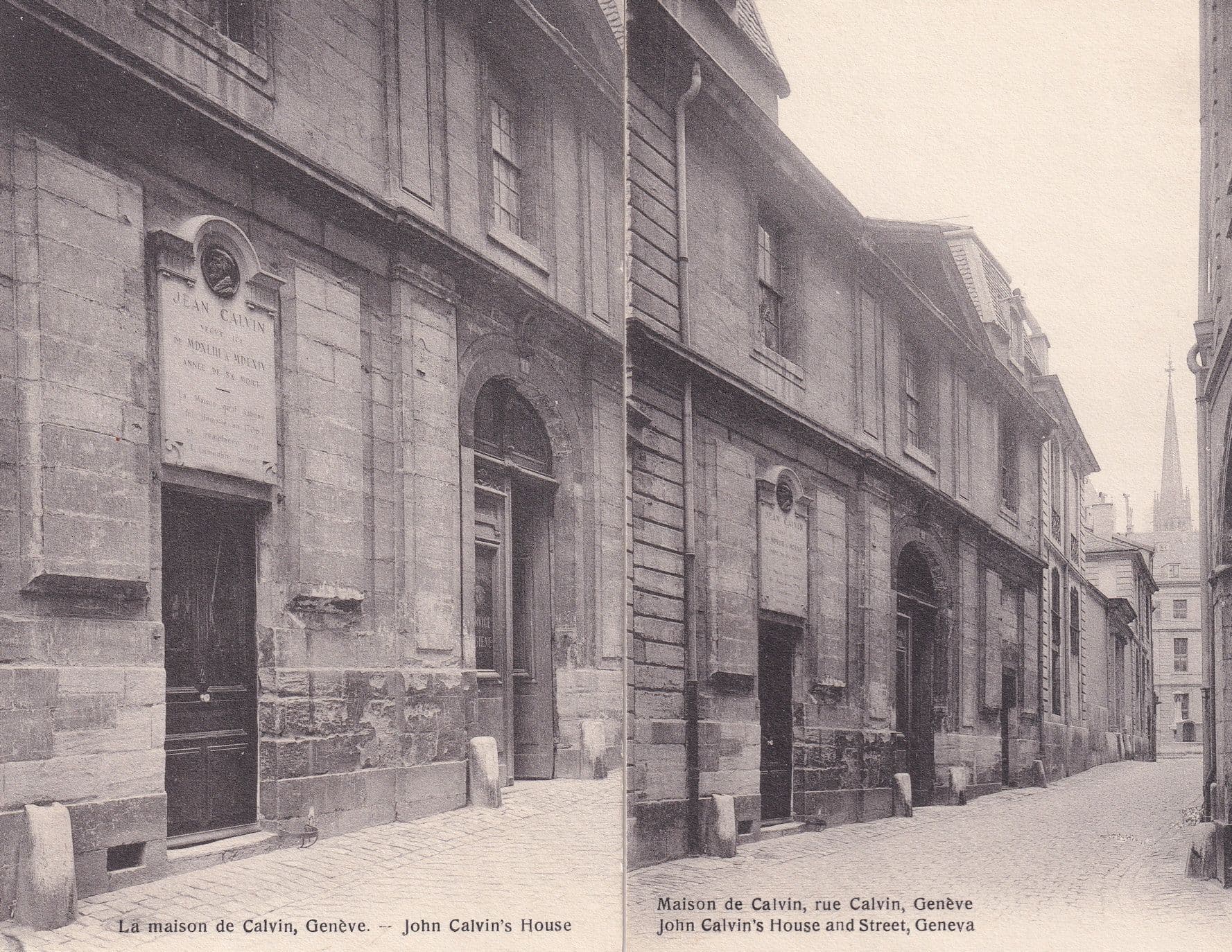 John Calvin House Geneva Antique Protestant Reformer 2x Postcard