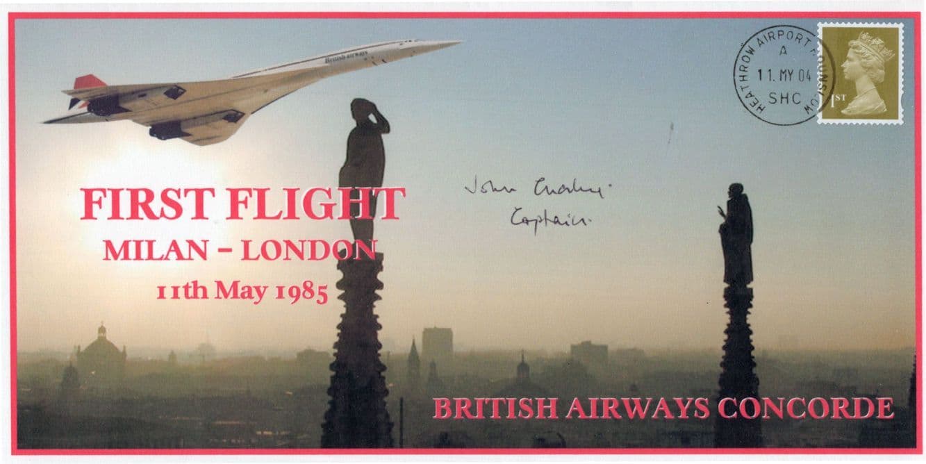 John Chorley Milan Concorde Pilot RAF Comet IV Argonaut Hand Signed FDC