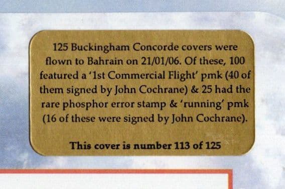John Cochrane Concorde LTD TO 40 Carried To Bahrain Hand Signed FDC