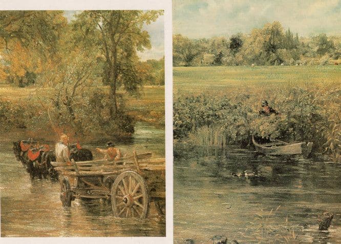 John Constable Haywain Landscape Noon 2x Painting Postcard s