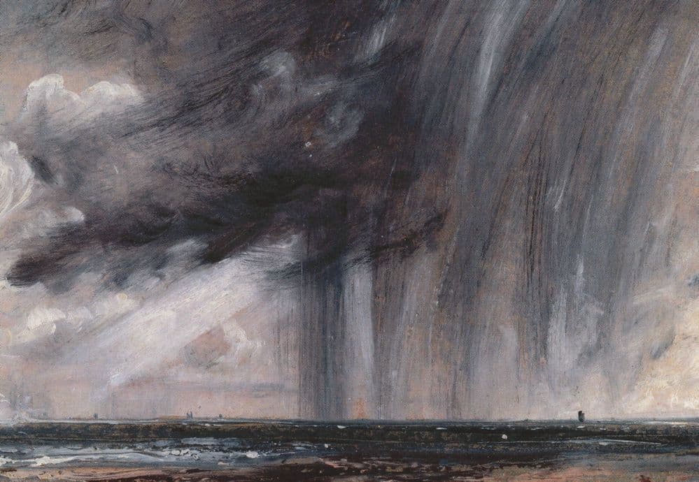 John Constable Rain Storm Over The Sea Brighton Sussex Painting Postcard