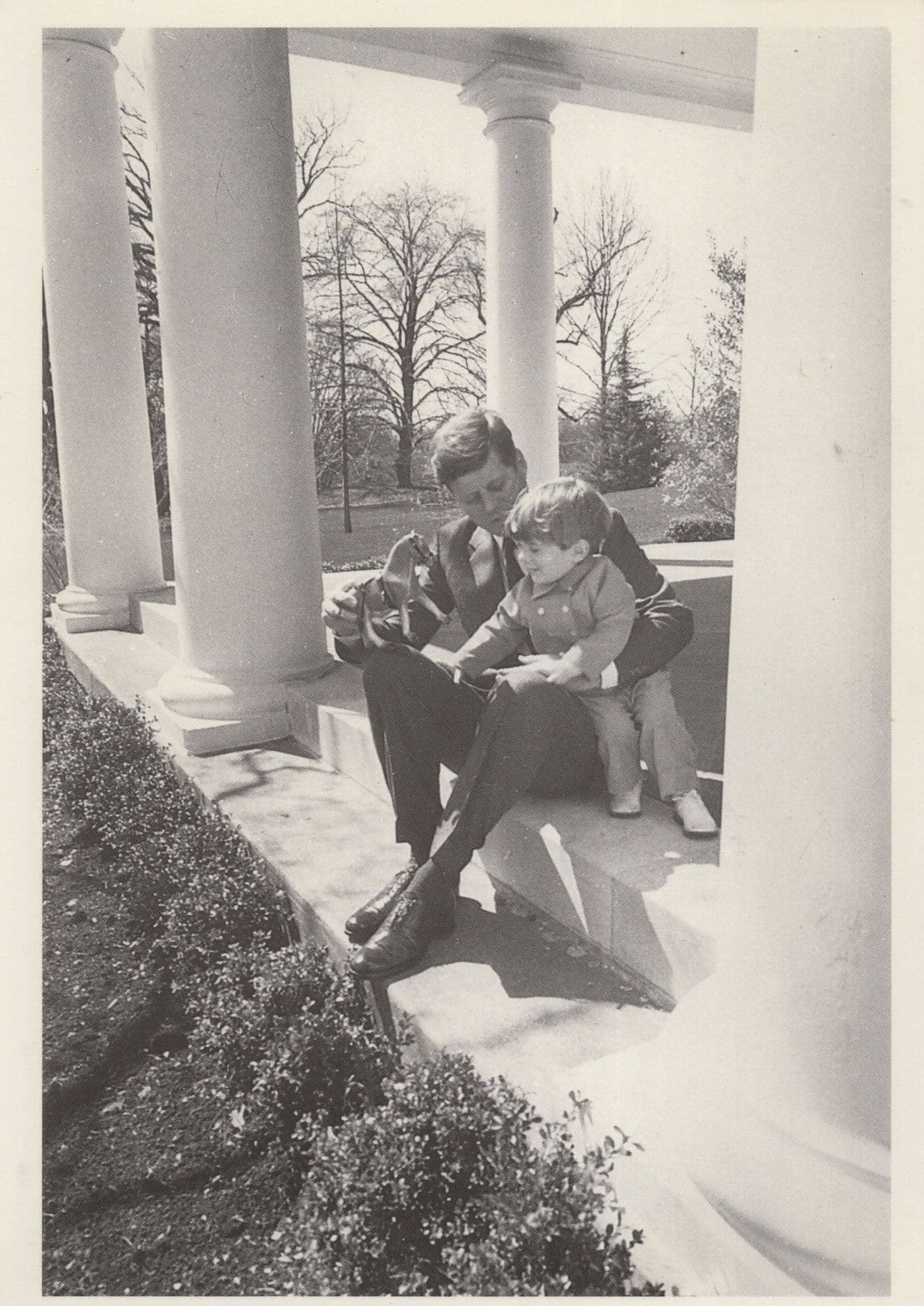 John F Kennedy With Boy Child USA President Award Rare Photo Postcard